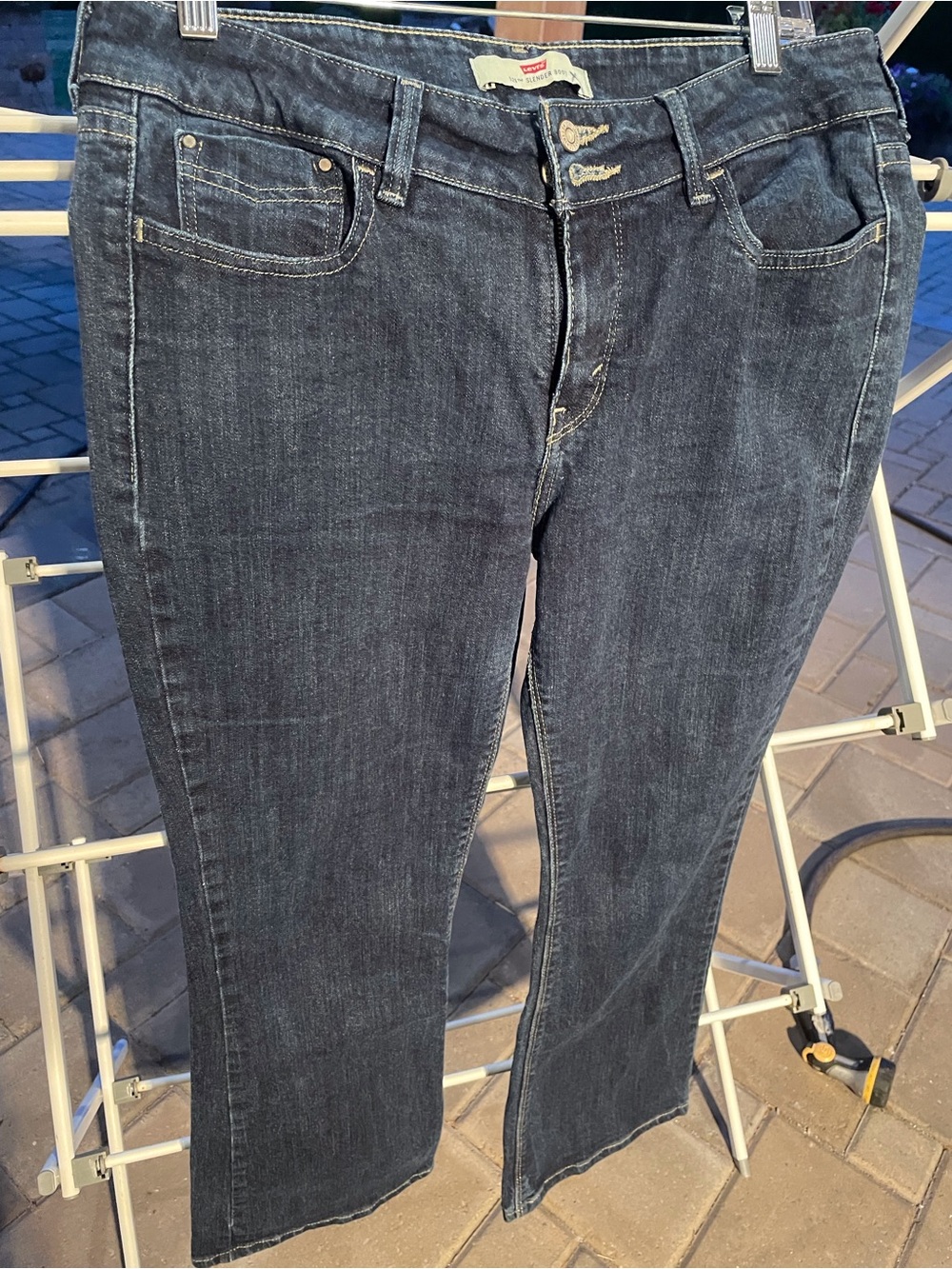 Levi's 526 Slender Boot Cut Leg Jeans in Dark Blue Wash